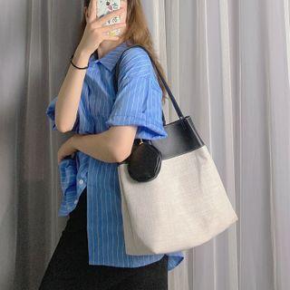Color Panel Fabric Tote Bag