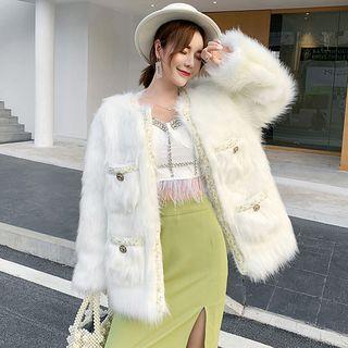 Faux Fur Tweed Jacket