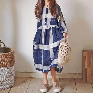 Family Matching Long-sleeve Check Dress