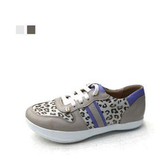 Sheepskin Leopard Sneakers