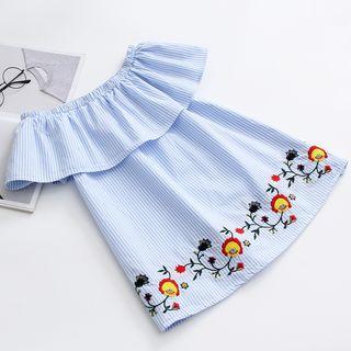 Short-sleeve Off Shoulder Embroidered Top