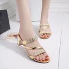 Rhinestonechunky Heel Sandals
