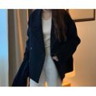 Convertible-neck Double-breasted Jacket One Size