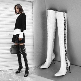 Kitten-heel Pointed Over-the-knee Boots