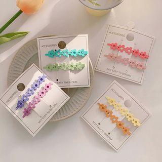 Set Of 2: Flower Alloy Hair Clip