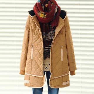 Fleece-trim Hooded Quilted Jacket