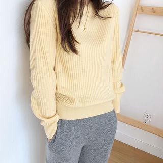 Ribbed Wool Blend Sweater