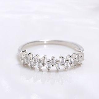 Rhinestone Faux Pearl Ring Ring - One Size