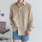 Patch-pocket Linen Blend Shirt