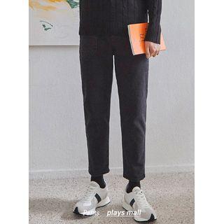 Patch-pocket Napped Baggy Jeans