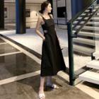 Cutout Side A-line Midi Jumper Dress
