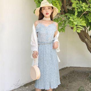 Set: Camisole Top + Pleated Midi Skirt