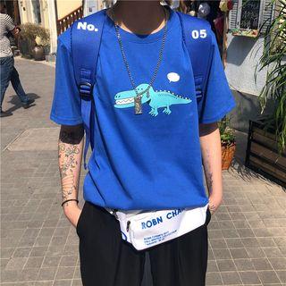 Couple Matching Short-sleeve Crocodile Print T-shirt