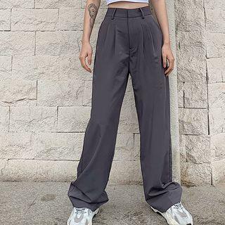 High-waist Straight Wide-leg Pants