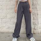 High-waist Straight Wide-leg Pants