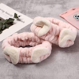 Cat Ear Face Wash Headband Pink - One Size