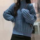 Mock-turtleneck Mohair Sweater Sweater - Blue - One Size