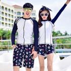 Couple Matching Rashguard / Printed Beach Shorts