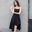 Adjustable Strap Asymmetric A-line Evening Dress
