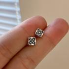 Sterling Silver Clover Stud Earring 1 Pair - Silver - One Size