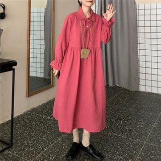 Polo Sweatshirt Dress Dark Pink - One Size