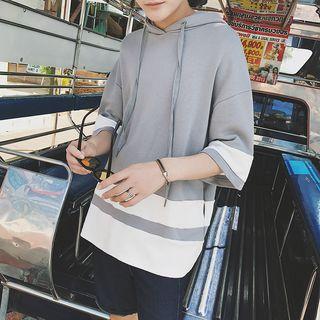 Color Panel 3/4 Sleeve Hoodie