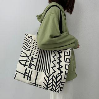 Striped Shoulder Bag Beige - One Size
