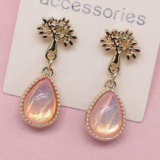 Alloy Tree Faux Crystal Drop Earring As Shown In Figure - One Size