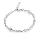 18k White Gold Assorted Diamond-cut Beads Bracelet (6.5)