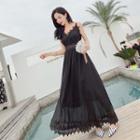 Spaghetti Strap Maxi A-line Chiffon Dress