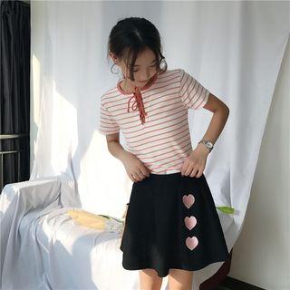 Embroidery Heart A-line Skirt