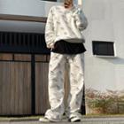 Couple Logo-pattern Wide-leg Pants
