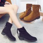 Low Heel Bow Accent Ankle Boots