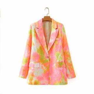 Tie Dye Single-button Blazer