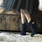 Chunky-heel Faux-suede Ankle Boots