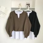 Set: Loose-fit Sweatshirt + Plain Sleeveless Top