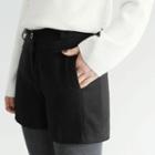 Zip-front Brushed-fleece Shorts