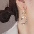 Geometric Alloy Dangle Earring 1 Pair - Silver - One Size