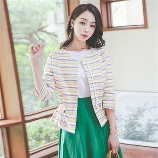 Drawstring-waist Stripe Jacket