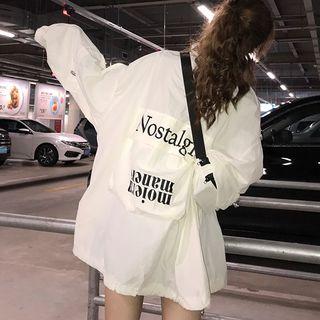 Set: Lettering Long Zip Jacket + Fanny Pack