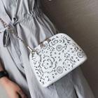 Flower Perforated Chain Strap Crossbody Bag