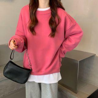 Drop-shoulder Sweatshirt / Cropped Sweatshirt / Long-sleeve Plain T-shirt