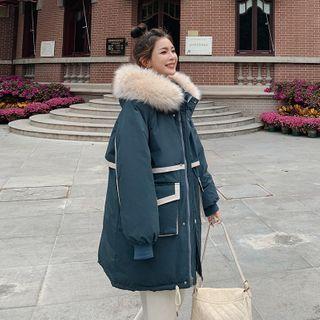 Padded Two Tone Zip-up Parka