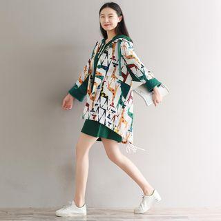 Animal Patterned Hooded Jacket