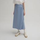 Plain Long A-line Wrap Skirt
