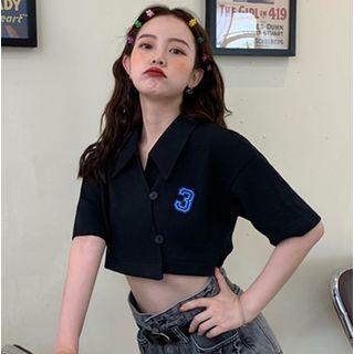 Number Short-sleeve Cropped Top