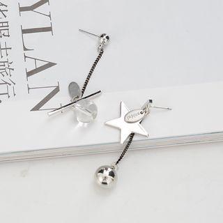 Asymmetric Star Ear Stud 1 Pair - As Shown In Figure - One Size