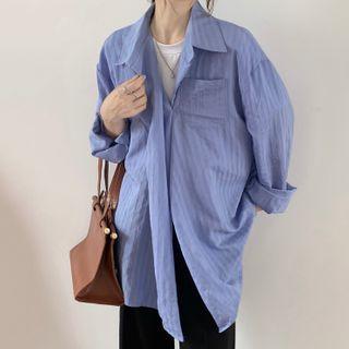 One Buttoned Shirt Blue - One Size