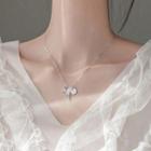 925 Sterling Silver Shell Moon & Star Pendant Necklace