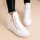 Side-zip Hidden Wedge Sneakers